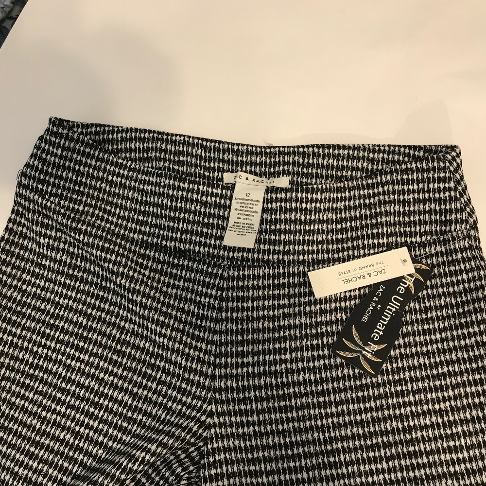 Zac & Rachel Black & White Houndstooth Slim Pants 12 - Picture 7 of 7